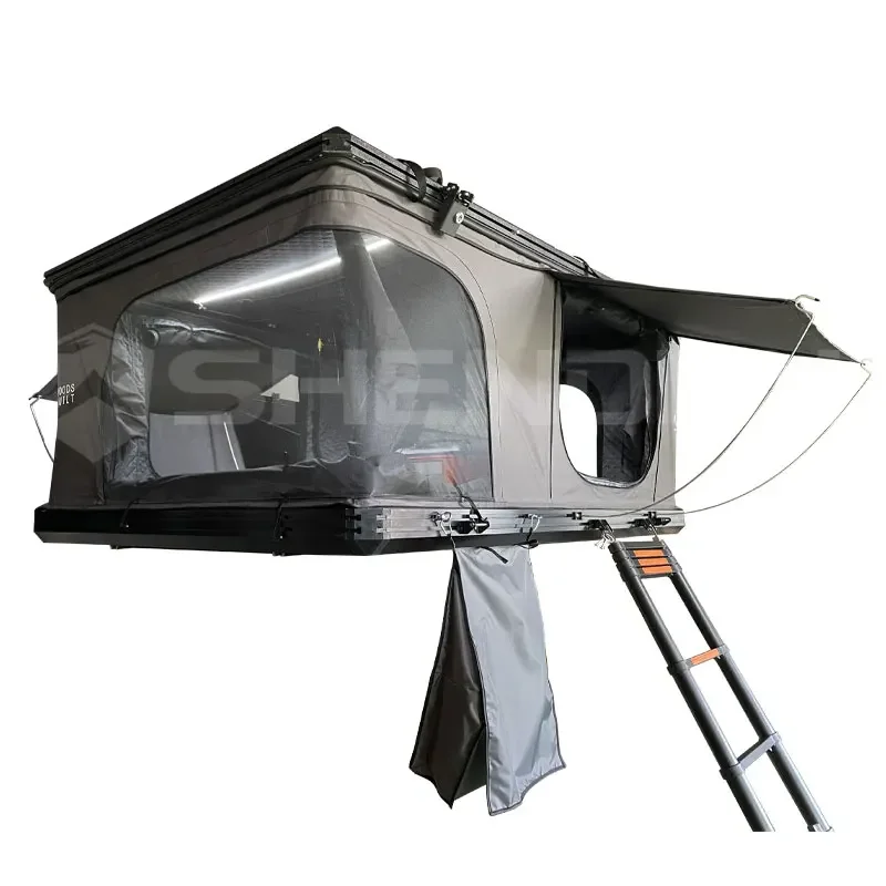 

Overland 4WD Aluminum Extended Triangle Roof Tent Hard Shell Car Truck Roof Top Tent for Camping for sale