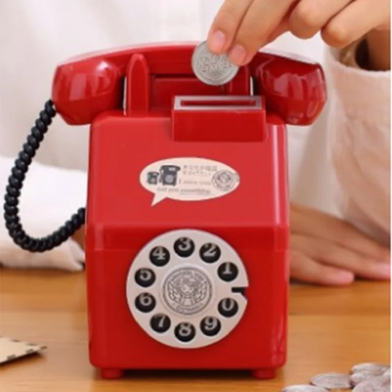 Retro telephone money jar boys and girls gift children photography props storage jar room photo props decoration gifts