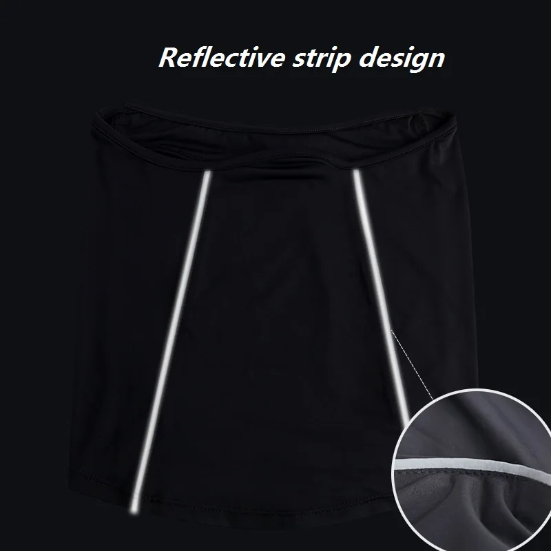 Reflective Strip Design Ice Silk Neck Gaiter silk scarf