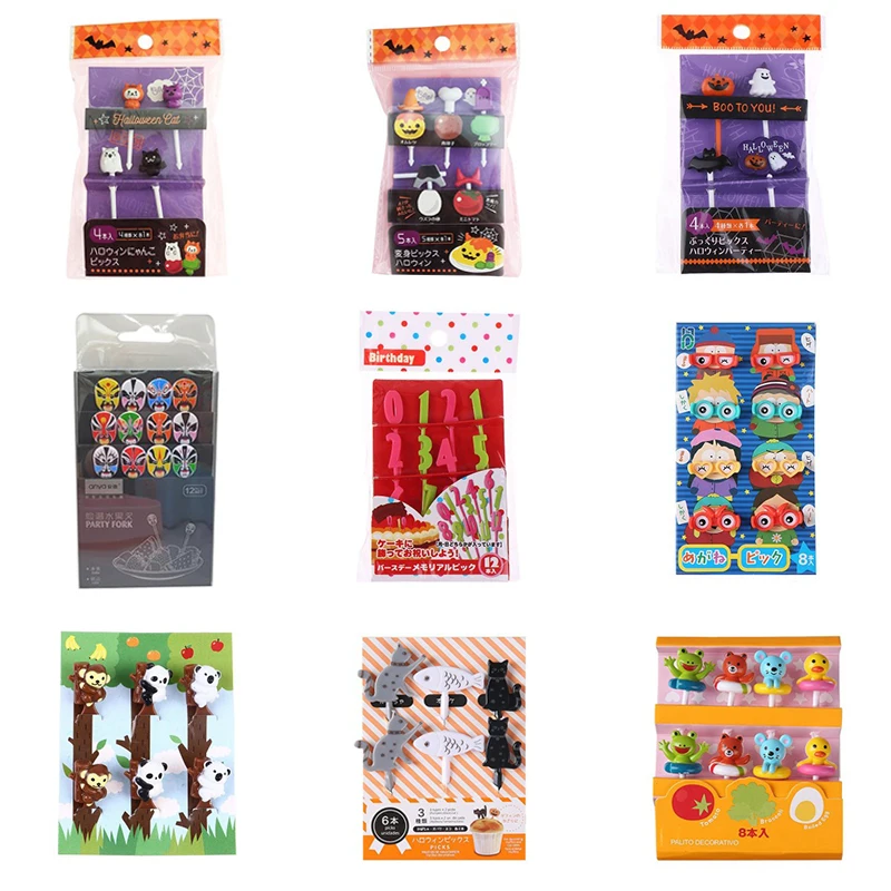Description Picture 2 of itemHalloween Christmas Mini Chopsticks For Children's Fruit Forks Cartoon Animal Bento Vegetable Crockery Cute Kids Food Picks