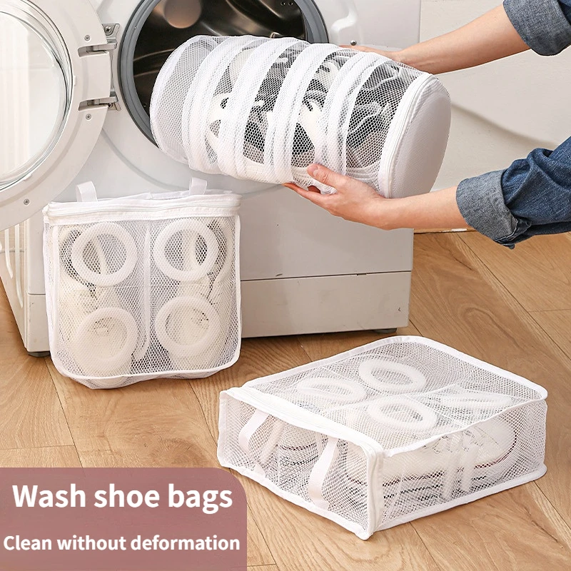 

Anti-deformation Travel Dry Bag Shoes Mesh Airing Bag Bags Storage Shoes Zipper Clothes Machine Washing Laundry Tool Shoes