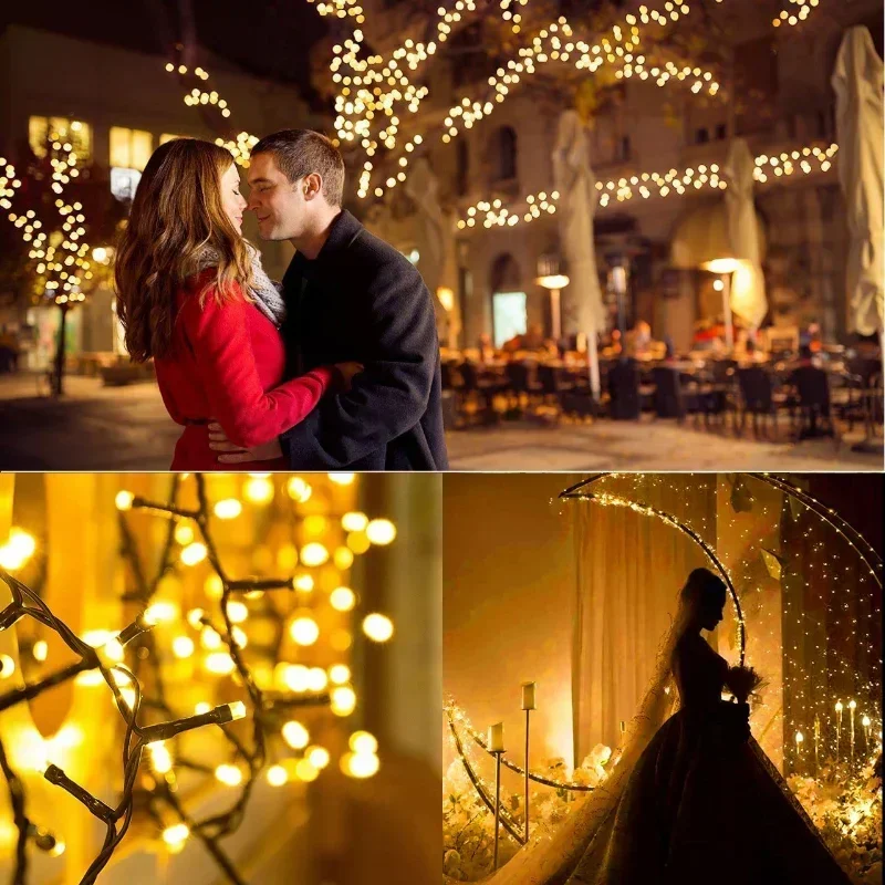 Solar Powered LED String Lights - 8 Modes, Waterproof Outdoor Decorative Lighting for Garden, Patio, and Events