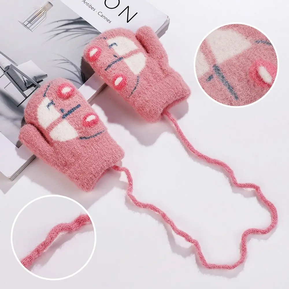 

Outdoor Soft Plush Children Thick Warm Cute Kids Gloves Knitted Mittens
