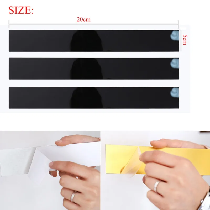 Description Picture 5 of itemStrip Wall Stickers Living Room TV Back Acrylic Mirror 3D Wall Sticker DIY Art Wall Decor Home Decoration 20/50cm Dropshipping