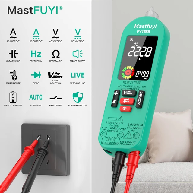 Smart Digital Multimeter Rechargeable Electronic Tester AC DC Contactless NCV Automatic Test Easy operate lightweight high quali