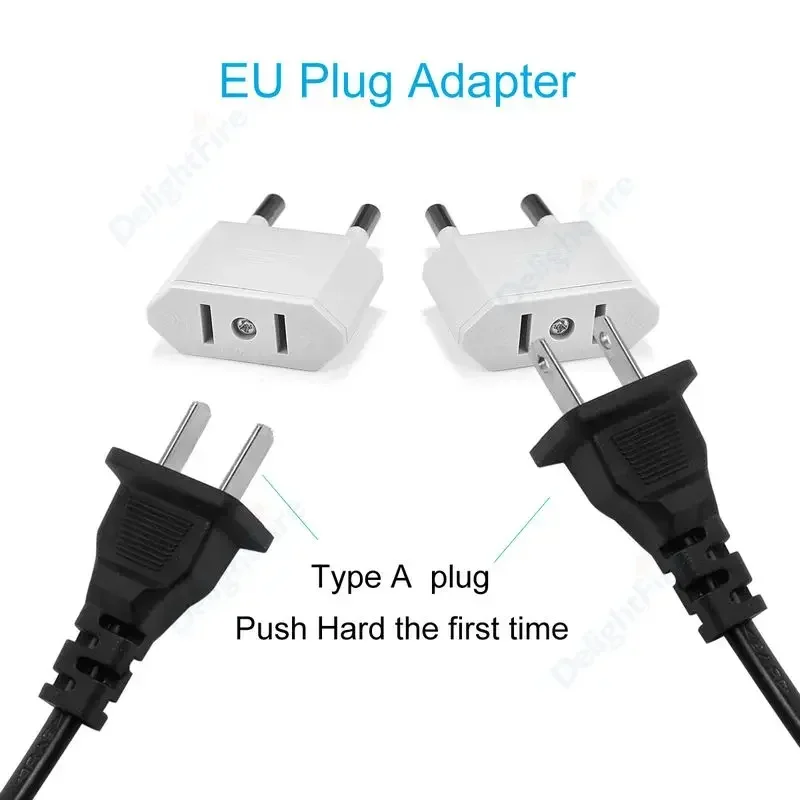 US To EU Plug Adapter 2Pin Type C AC Converter for Travel