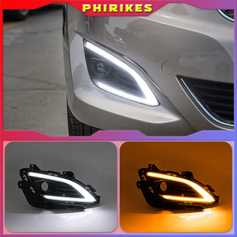 

LED Daytime Running Lights DRL Fog Lamp Cover Case for Hyundai Elantra Sedan 2016 2017 With Turn Signal Yellow