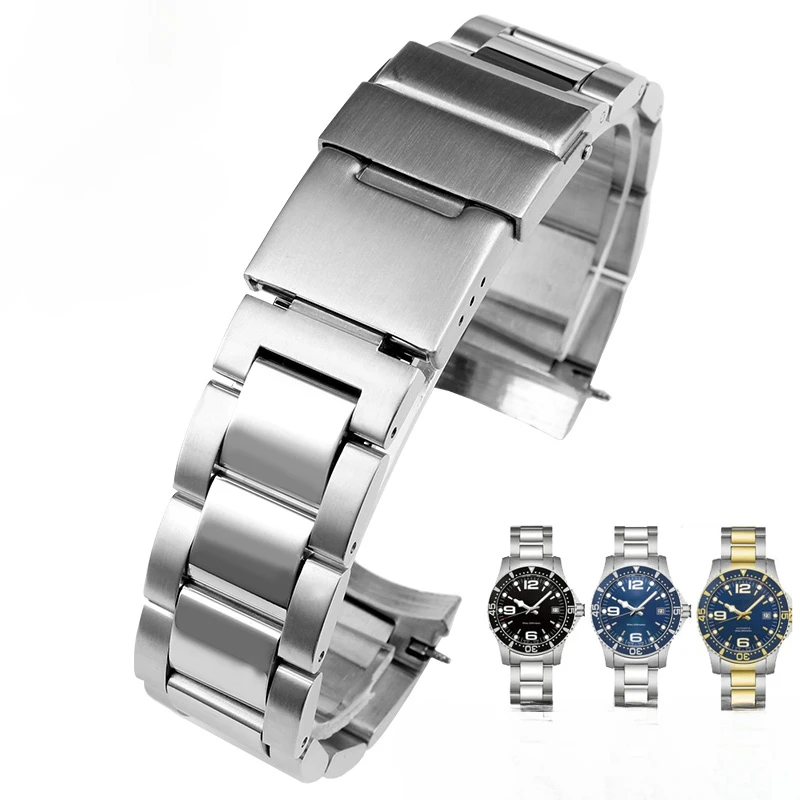 Per Longines Conquest 21Mm Cinturino Per Orologio Smerigliato Cinturino In Acciaio New Diving Waterproof Series L3.781.4 Cinturini Da Uomo L3.782.4