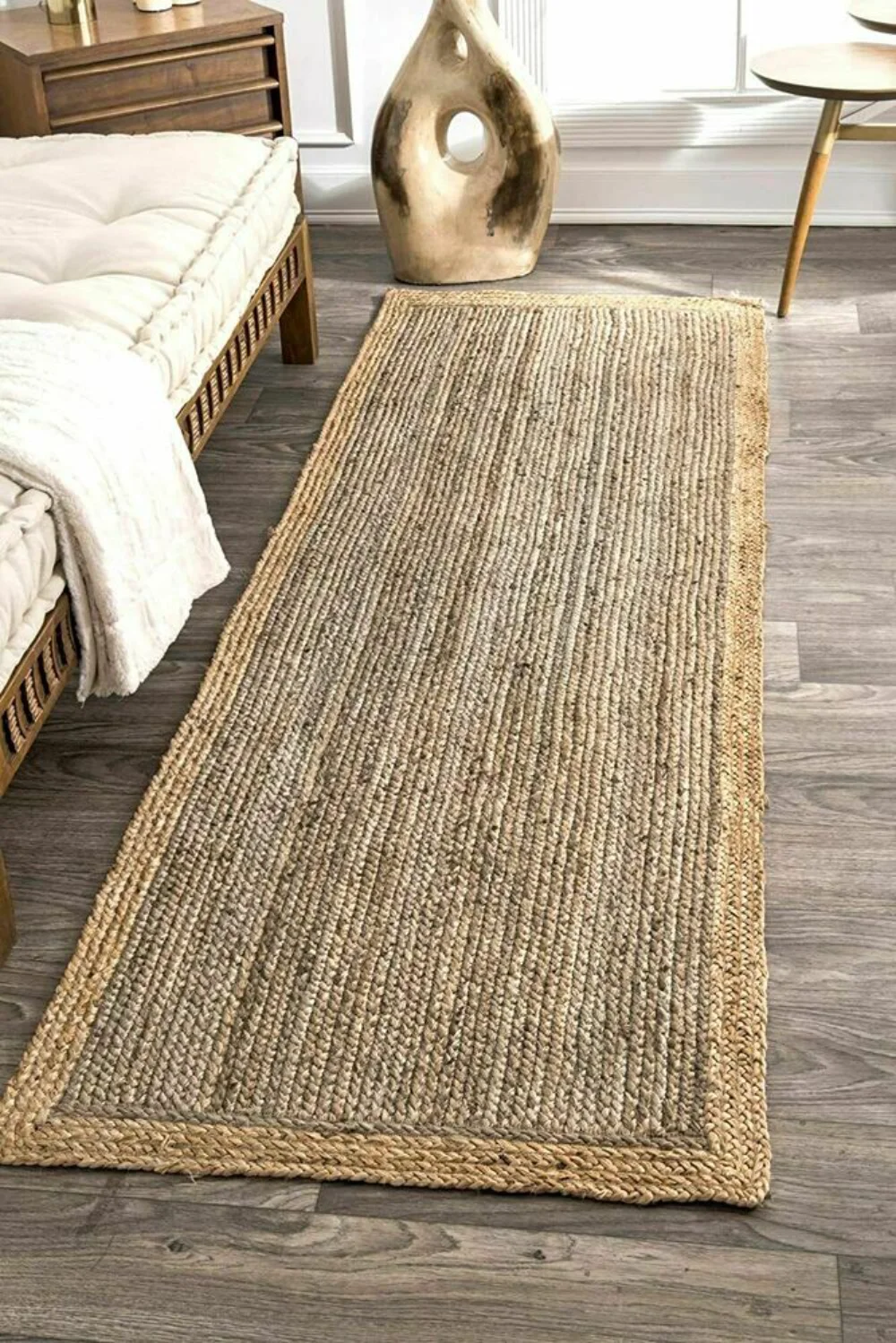 

Runner Jute Rug Braided Rectangle Carpet Living Room Natural Jute Handmade Rustic Rugs for Bedroom Hallway Floor Mat Home Decor