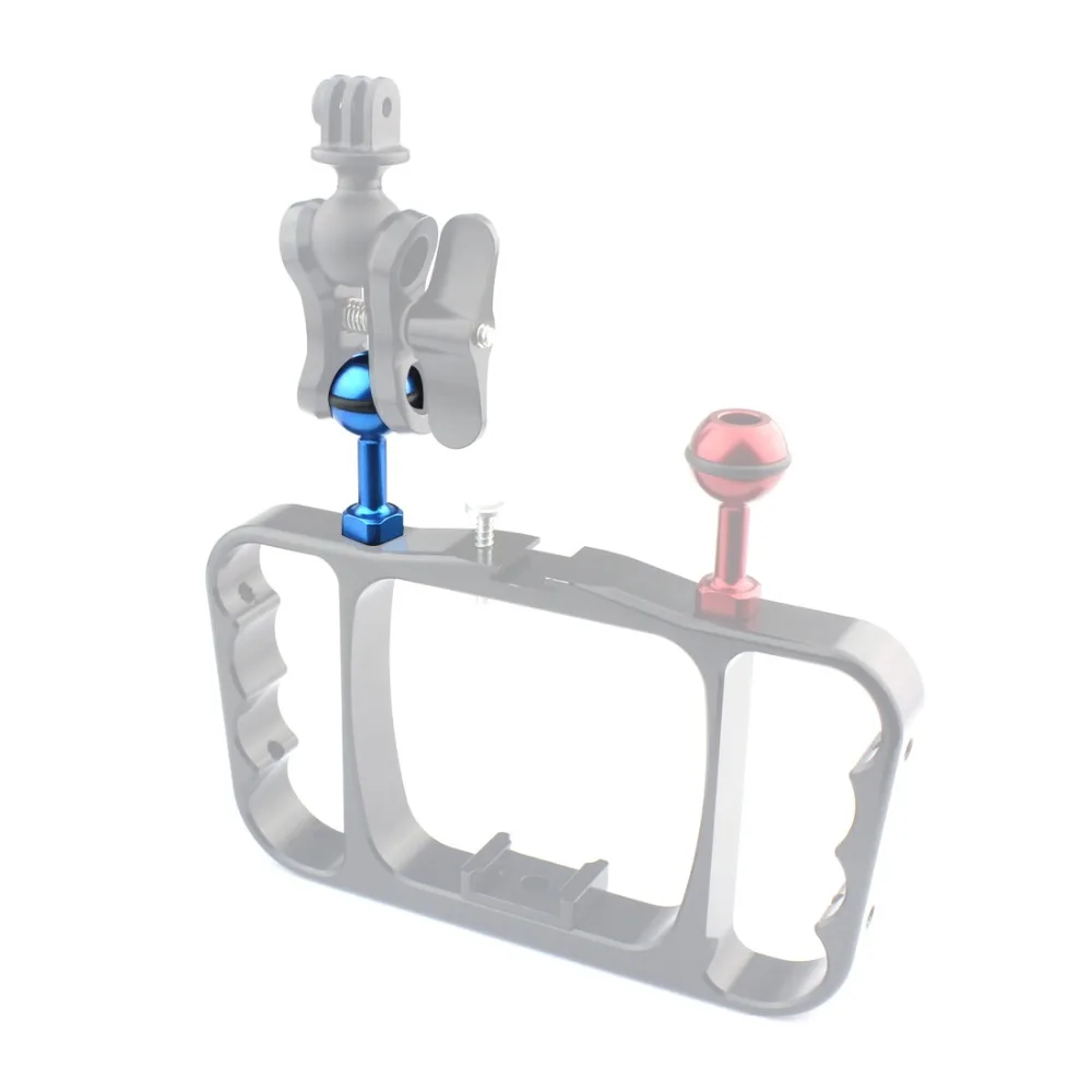 BGNing Aluminium 1-Zoll-Kugelkopfhalterung mit 1/4' 3/8' M5 Gewindeschrauben-Loch für Unterwasser-SLR-Kamerahalterung Stativ-Clip-Adapter – Detail 37