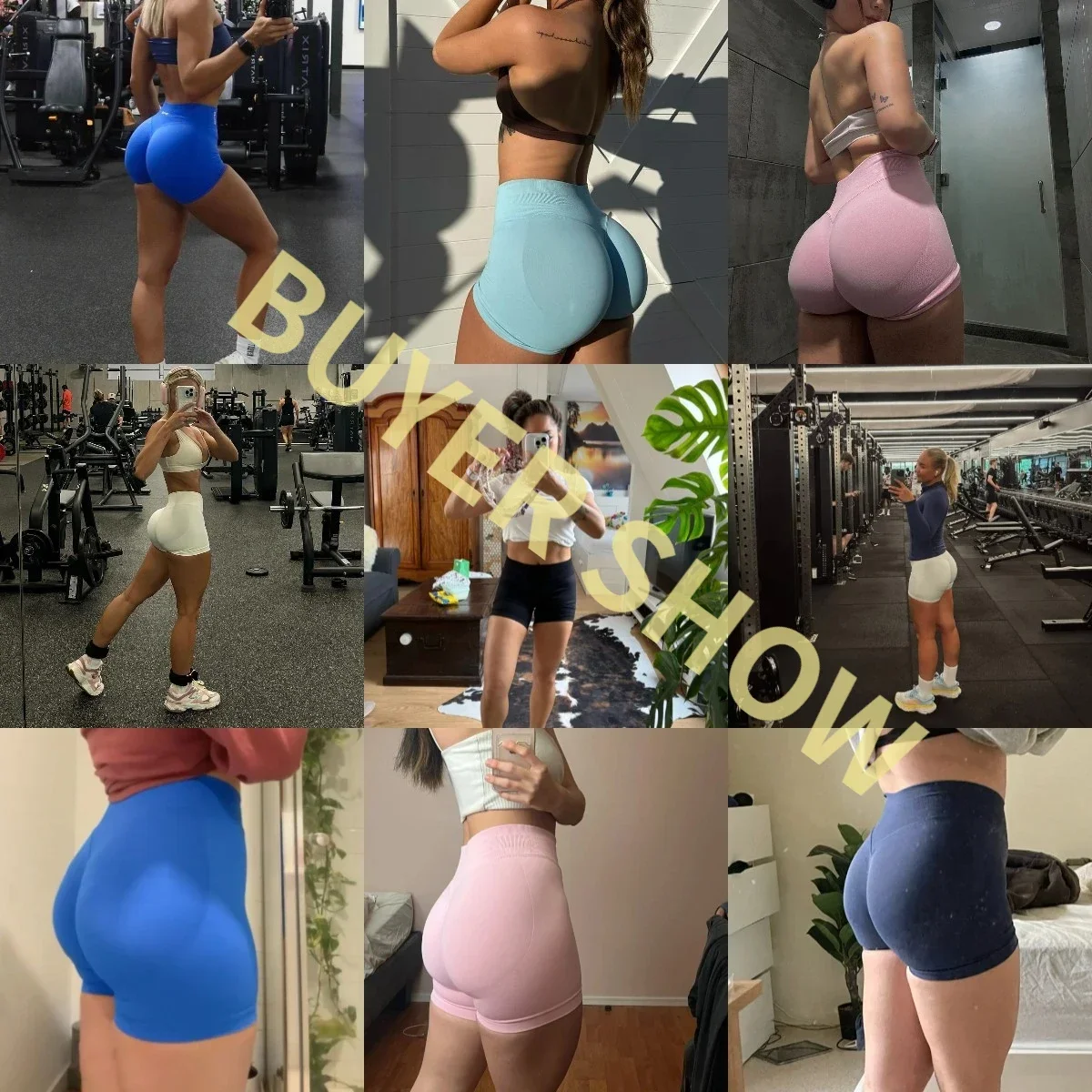 No Impact Shorts Low Ribbed Band Yoga Shorts Seamless Scrunch Bum Workout Gym Booty Running Fitness Clothes