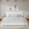 Bed Frame and Headboard, Boucle Upholstered Platform Bed Frame, Modern Style, Soft Rounded Corners, No Box Spring Required, 3