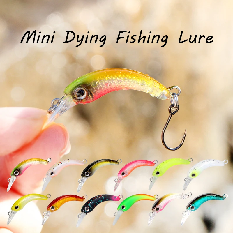 LETOYO 40mm boyama balıkçılık cazibesi alabalık Mini Crankbait mikro Minnow  krank yüzen yapay sert yemler tatlısu olta takımı