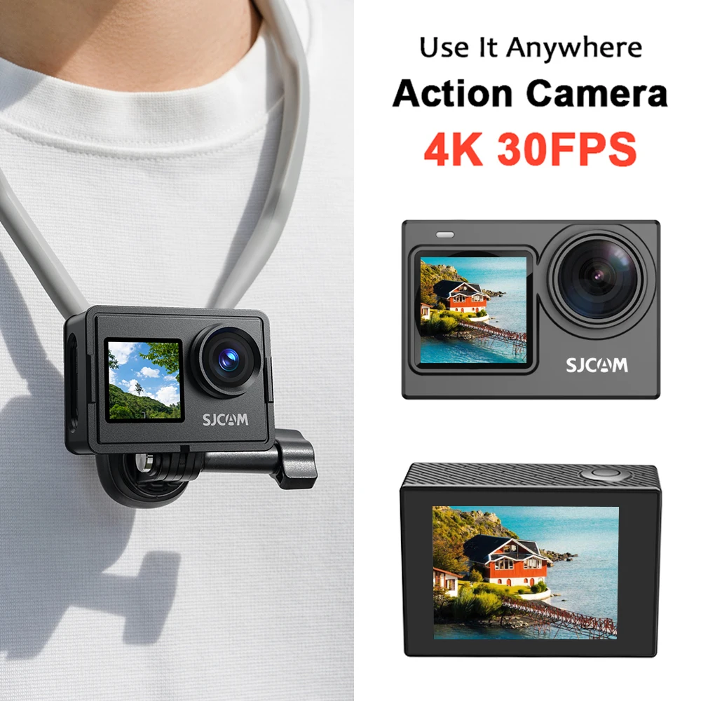 SJCAM SJ6 Ultra 4K Action Camera Dual Screen 6-Axis Gyro Stabilization Sport Cam for  Cycling Live Stream Vlogging Skiing Diving