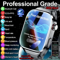 2026 New Nursing Grade Uric acid Blood lipids Smart Watch Men ECG+PPG Blood Pressure Heart Rate Bluetooth Call Health Smartwatch