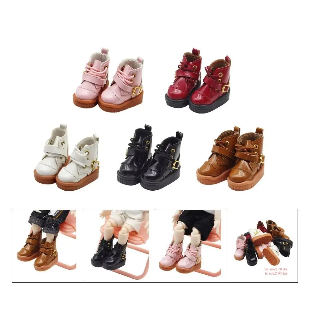Doll Accessories High-top OB11 Doll Shoes Mini PU Leather 1/12 Bjd Doll Leather Shoes Casual GSC 1/12 Bjd Doll Boots Molly