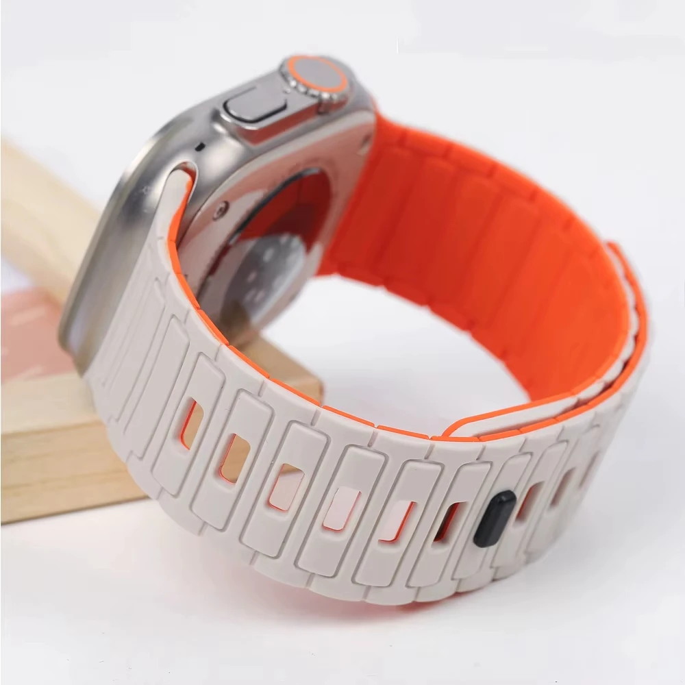 Stylish Magnetic Loop Silicone Watch Band Strap