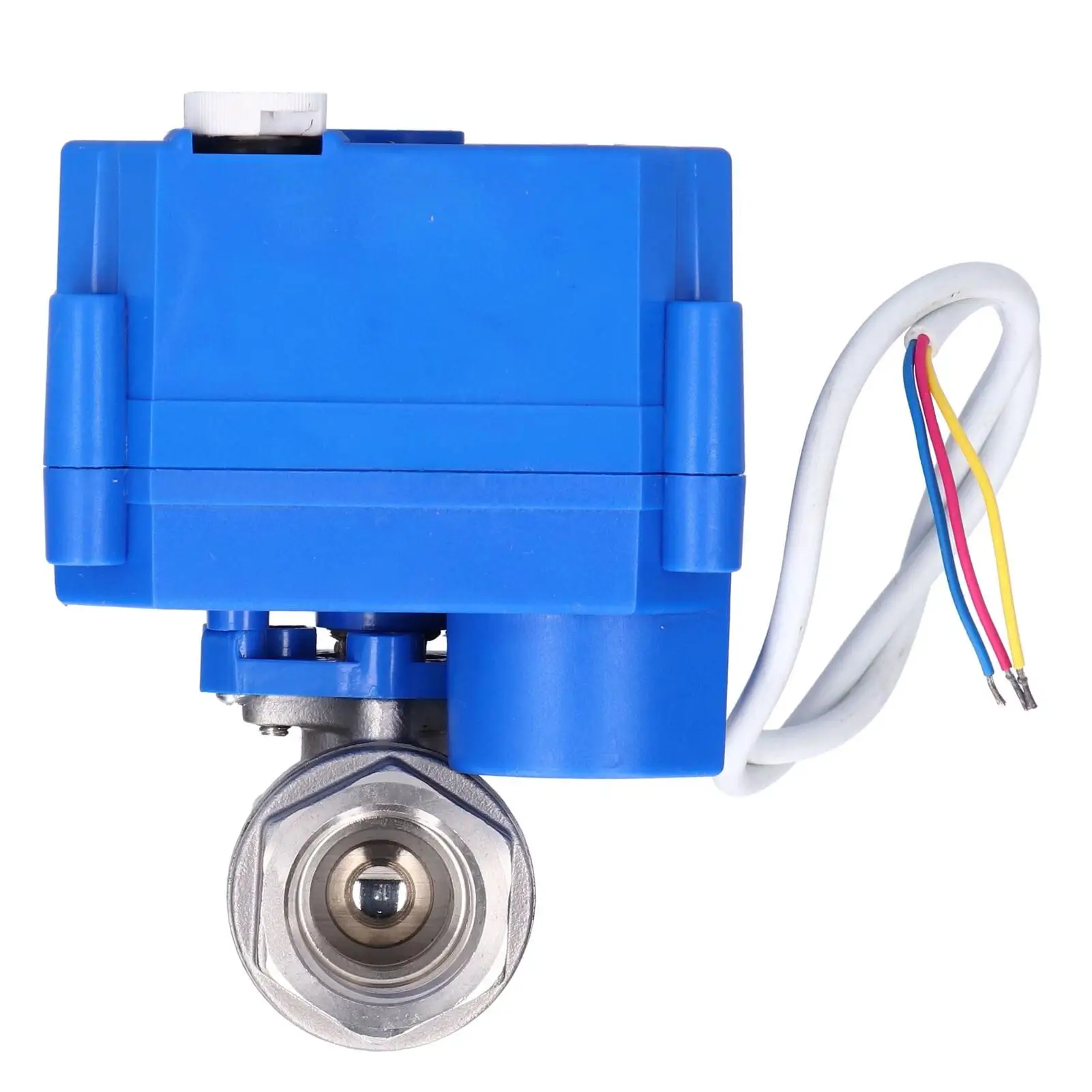 DC12V Mini Stainless Steel Motorized Ball Valve DN15 Straight Through Hydraulic Fitting