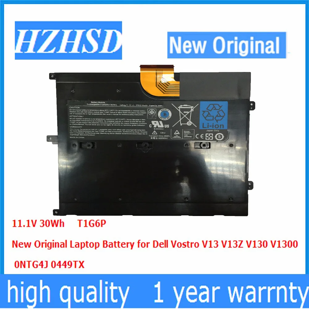 

11.1v 30wh/2800mAh New Original T1G6P Laptop Battery For Dell Vostro V13 V13Z V130 V1300 0NTG4J 0PRW6G 0449TX PRW6G