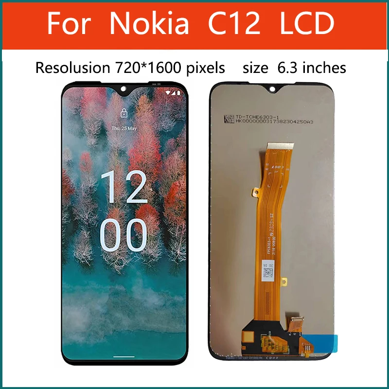 

6.3" Original LCD For Nokia C12 LCD Display With Touch Screen Digitizer Assembly For Nokia C12 Pro LCD Repair Part