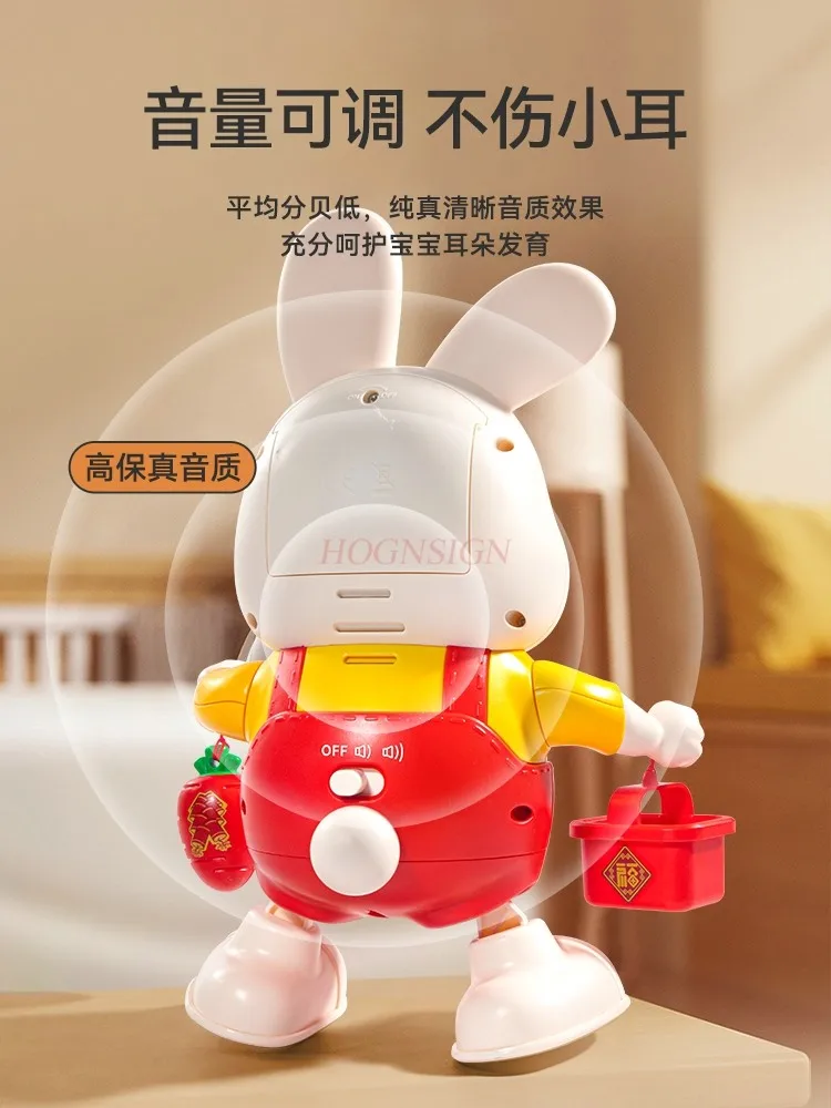 Electric Little Fu Rabbit Baby Toy Can Dance Children's Head Up Practice Training 4