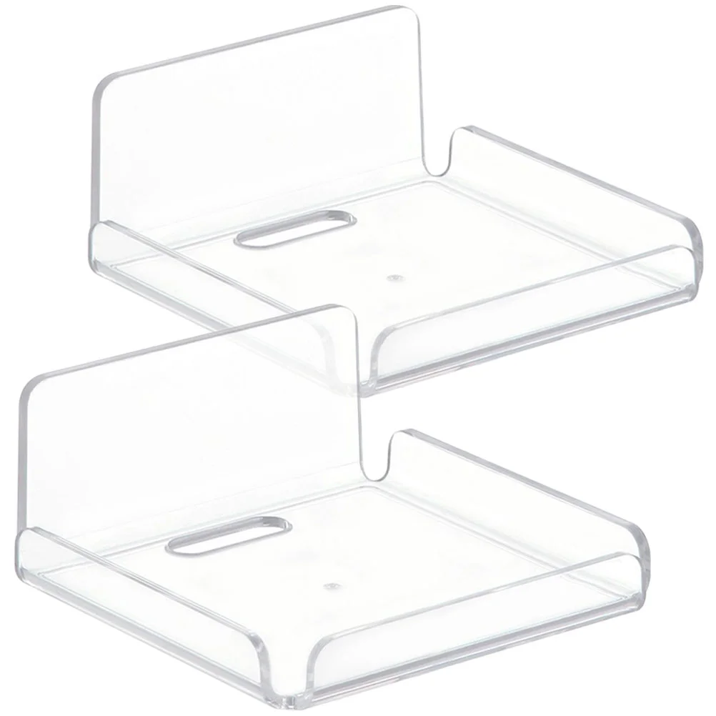 

Acrylic Small Wall Shelf Security Cameras 2Pcs Adhesive Floating Display Ledge Speakers Baby Monitors Easy Install No Drill