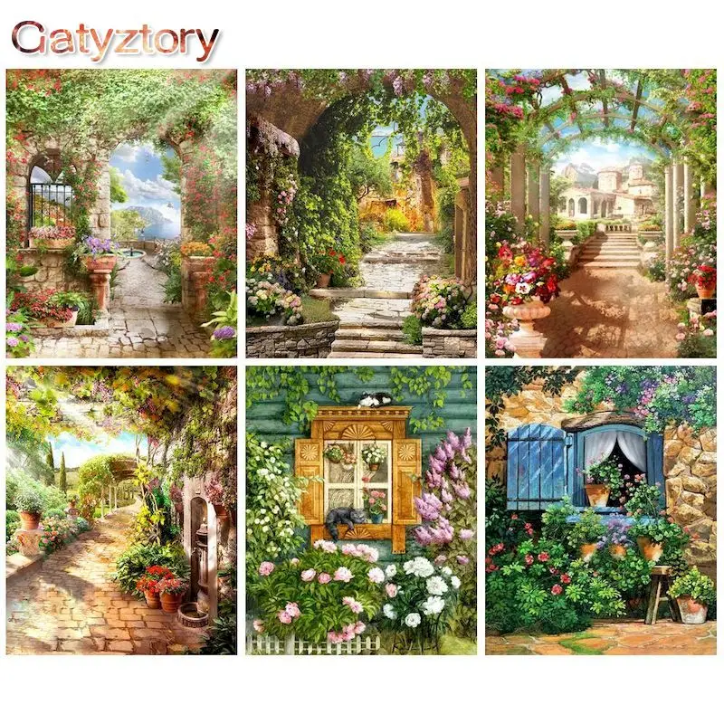

GATYZTORY 60x7, 5 см, фотообои для заднего двора, масляные краски, акриловые настенные картины для спальни