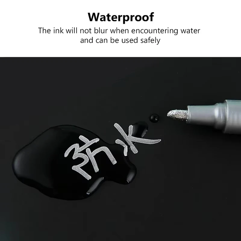 6개 세트 컬러풀 영구 페인트 마커 펜 방수 화이트 마커 타이어 트레드 고무 직물 웻 룩 페인트 메탈용