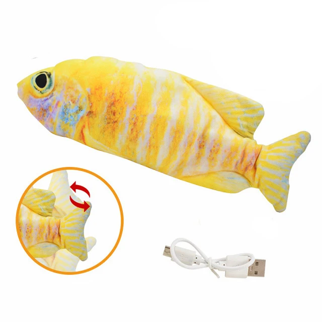 VAIZIQ Flopping Fish Electric Moving Dog Fish Toy,Realistic Flopping Fish Rocking Dog Toy,Indestructible Dog Toys Interactive Pet Toys for Dog