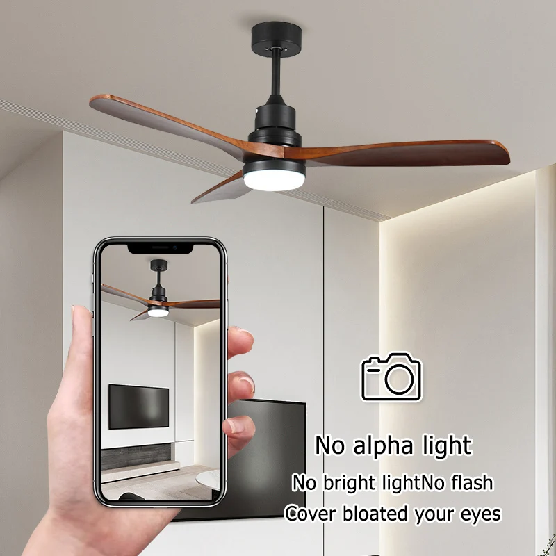 Description Picture 4 of itemWood Ceiling Fan with Lights and Remote Quiet Reversible DC Motor 3 Color LED Light 3 Blades 6 Speed Ceiling Fan for Living Room