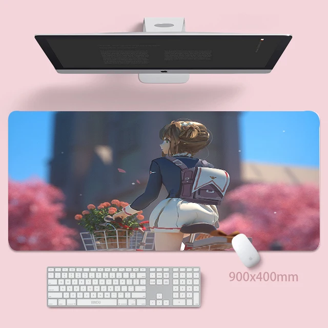 

Anime Mouse Pad Cardcaptor Sakura Large Game Anime MousePad Pink Cute Desk Keyboard Mat Rubber Gaming Keyboard Mouse Carpet
