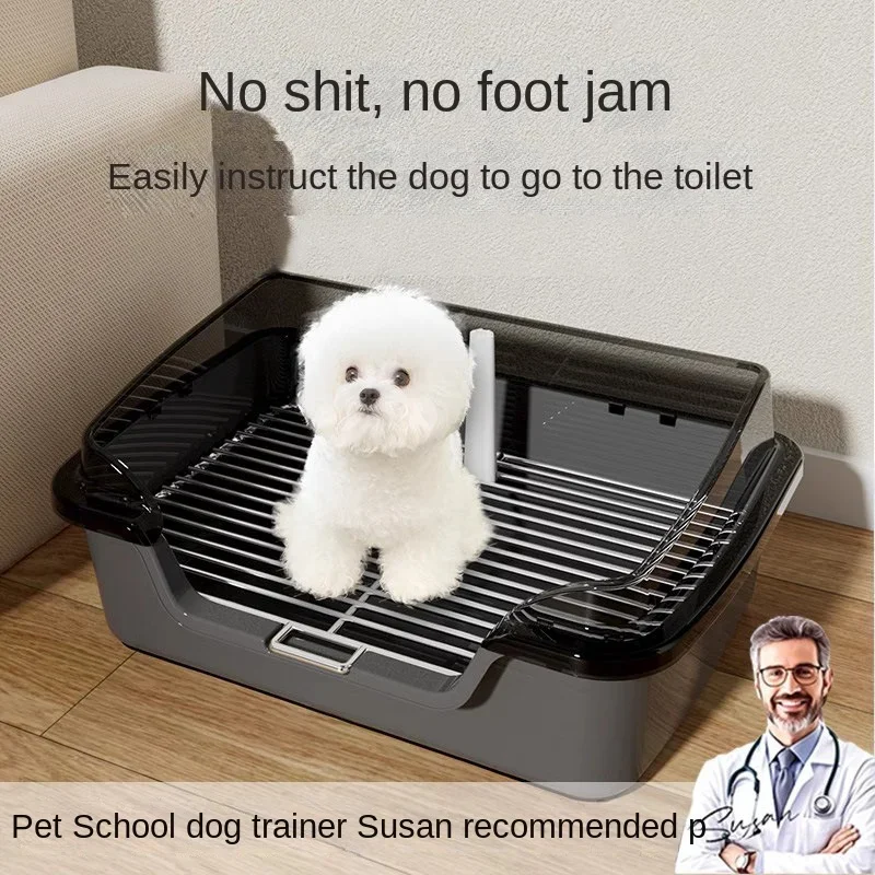 Stainless Steel Wire Mesh Dog Toilet with Fence for Small and Medium Pets- Easy Cleaning and Anti-Splash Function
