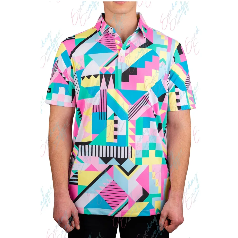 

2023 Sunday Swagger Summer Golf Shirt Men's Short Sleeve Polo Shirt Top Breathable Table Tennis Apparel Football Top T-Shirts