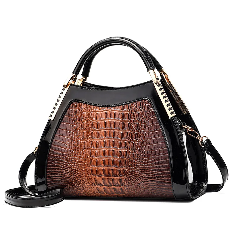 

2022 New Fashion Alligator Women Handbags European Patent Leather Ladies Shoulder Bags Female Girl Brand Luxury Crossbody Bag