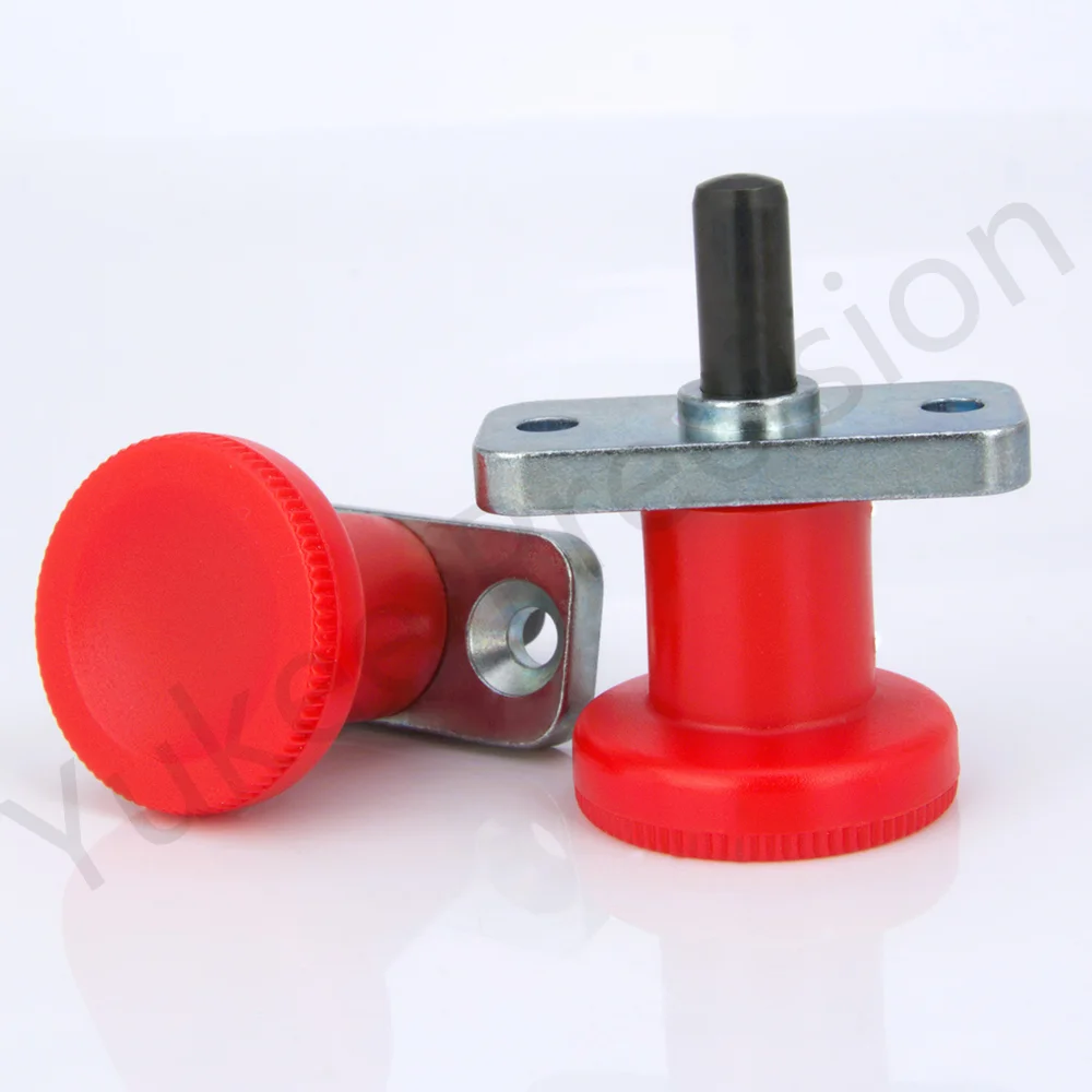 YK232 직경: 6mm/8mm 인덱스 플런저 아연 합금 바디 풀 플라스틱 손잡이 고정 플레이트 플랜지가 있는 개폐식 스프링 인덱스 플런저