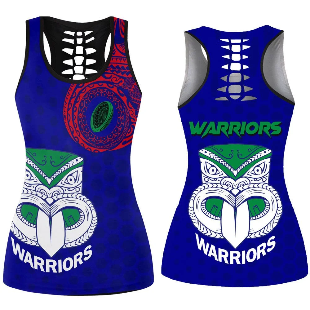 New Zealand Rugby Warriors Yoga Set Donna 3D Print Vest Scava Fuori Canotta Vita Alta Legging Estate Casual Sport