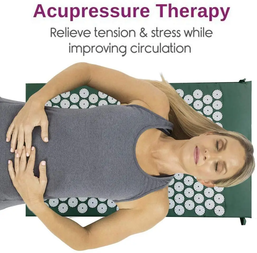 Yoga Acupressure Mat ABS Spike Acupressure Massage Pad Back Body Relieve Stress Tension Relaxation Pain Pad Mat Yoga Mat Massage Pad