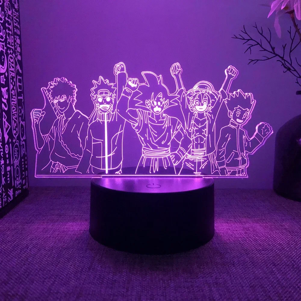 Description Picture 5 of item3D Hot toys One Piece Night Lights 7 and 16 Color Changing Decorative Lights with Remote Control, Great Gift for Boys and Girls!