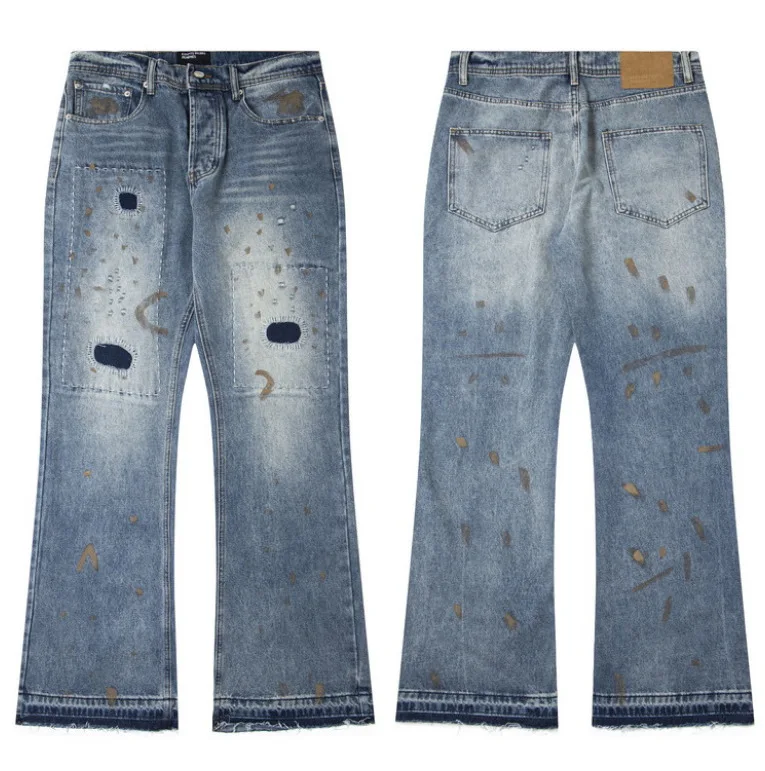 FEWQ Men Pants Washed Spliced Brushed High Street main image 1