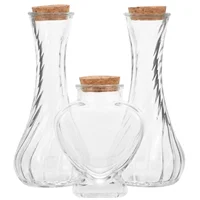 3Pcs Unity Sand Ceremony Set Clear Glass Jars Heart Vase Wedding Bottle Storage Containers Wishing Drift Bottles Craft 1