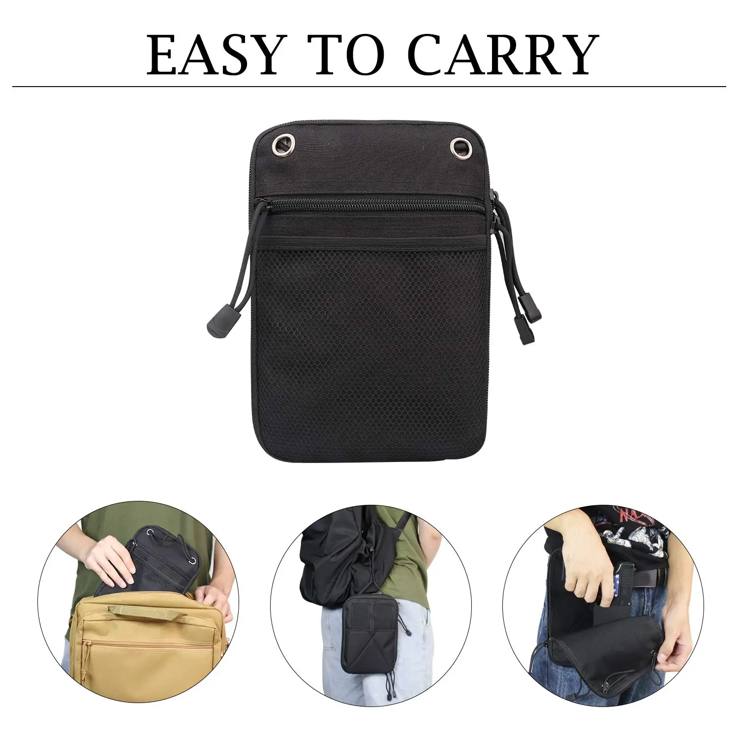 Molle Tactical Concealed Gun Holster Pouch EDC Magazine Pouch for Universal Handguns Carry Holster Waist Fanny Pack 6