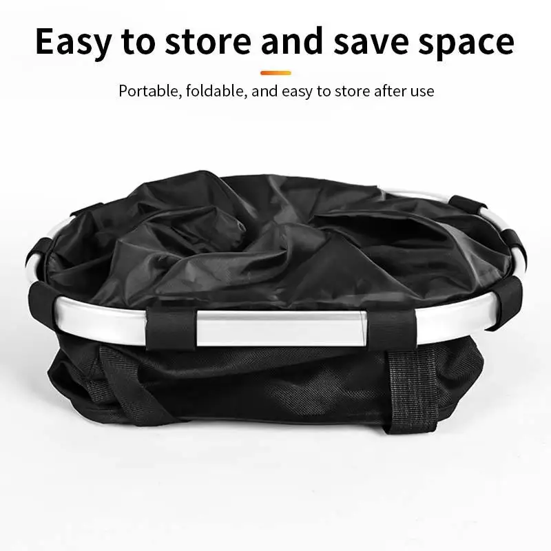 Bicycle Front Basket Bike Small Pet Dog Carry Pouch 2in1 Detachable MTB Cycling Handlebar Tube Hanging Fold Baggage Bag 5KG Load bike bag bicycle bag bike accessory bicycle basket bike storage box