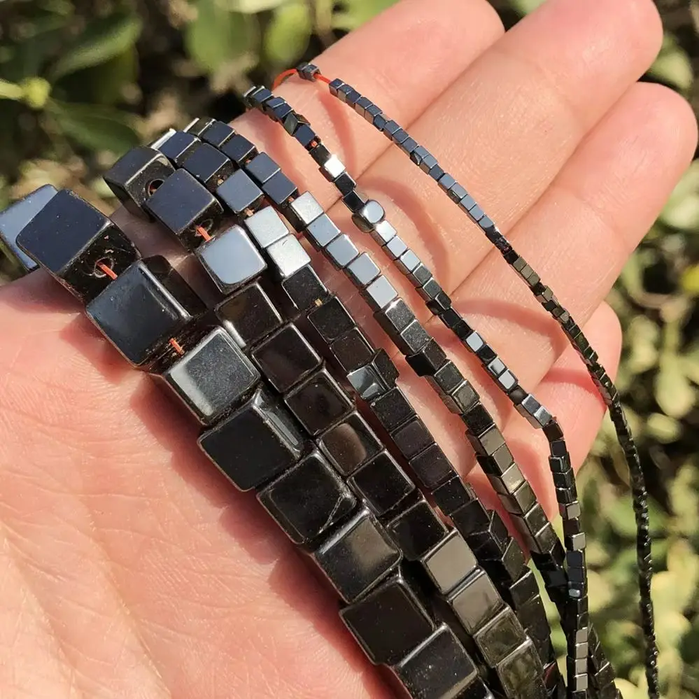 Cubo di pietra naturale quadrato oro nero ematite 2/3/4/6 mm distanziatore perline sciolte per la creazione di gioielli accessori collana braccialetto fai da te-viola chiaro, 3 mm 120 pezzi