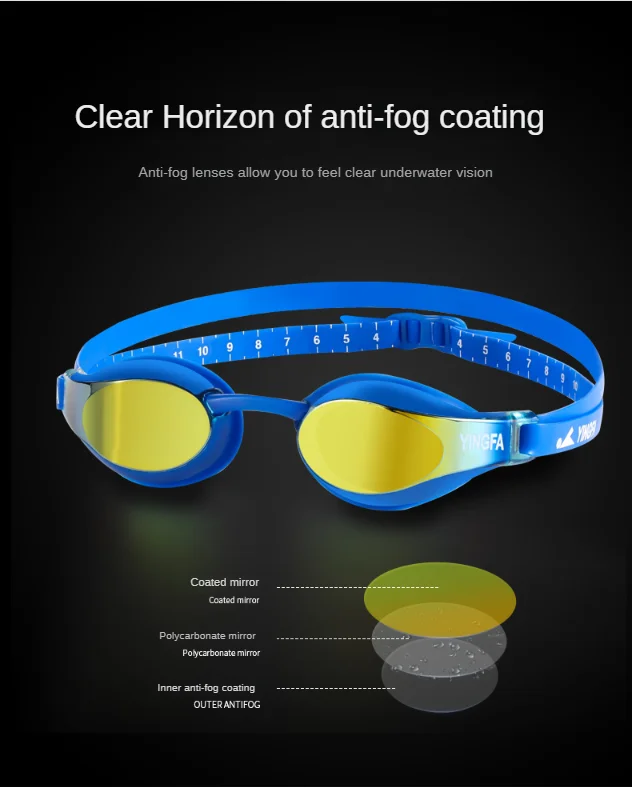 YINGFA Unisex Uv Protection Swimming Goggles High Quality Professional Racing Swim Eyewear For Competition,Silicone Diving Glass
