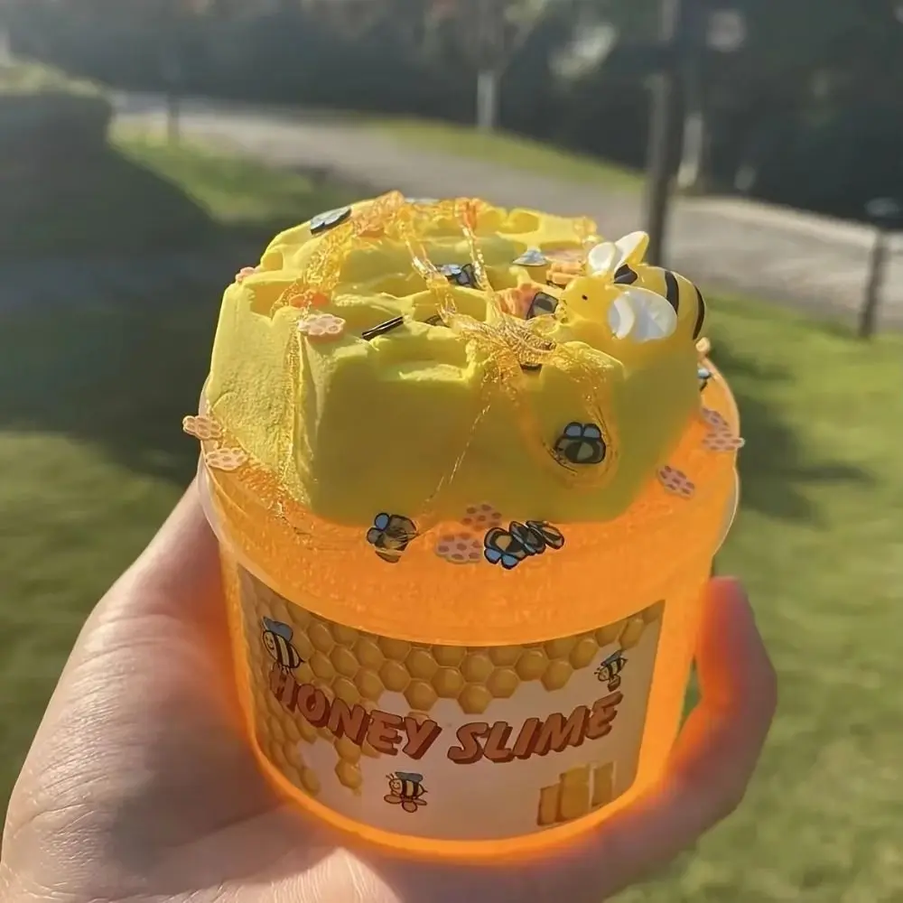 Premade Honey Slime Set Super Soft Non-Sticky DIY Slime Kit Stretchable Clay Toy Simulated Handmade Jelly Cube