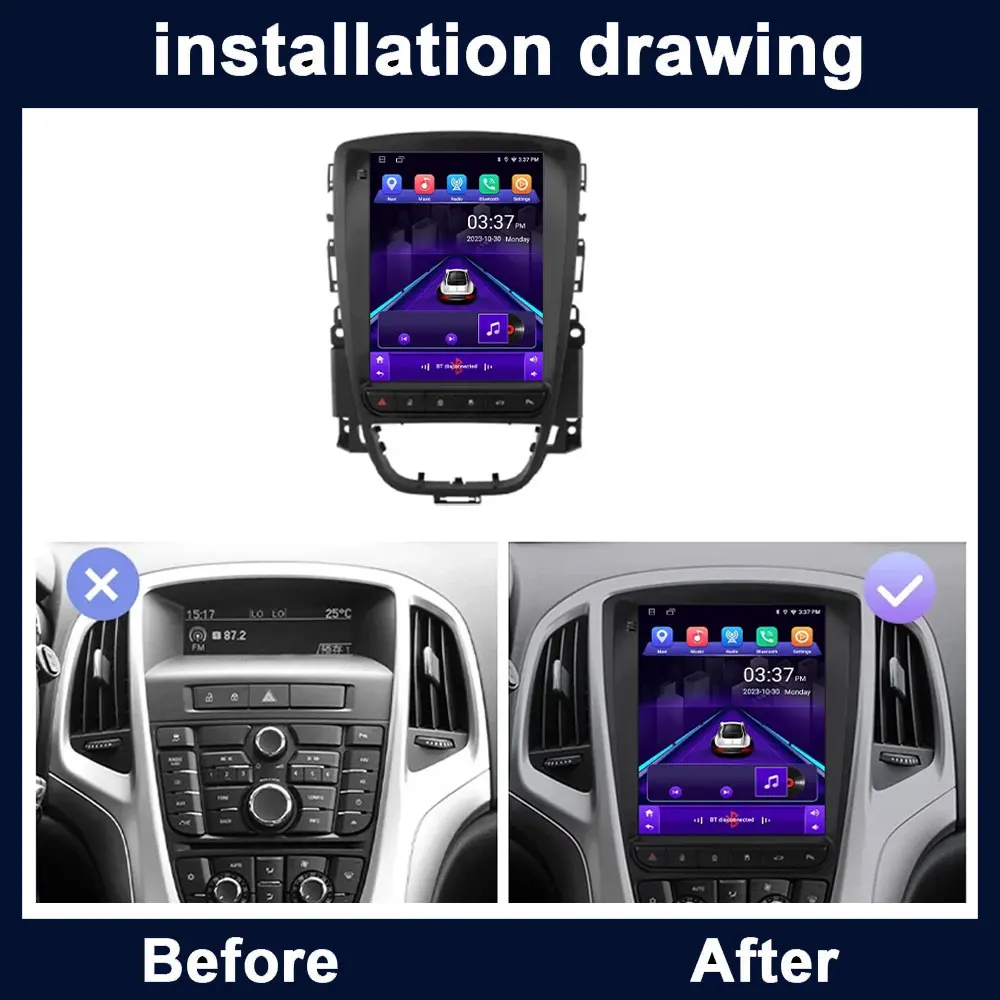 For Opel Astra J Vauxhall Buick Verano 2009-2015 Android 13 Car Multimedia Player Navigation GPS Screen 5G WIFI Wireless Carplay