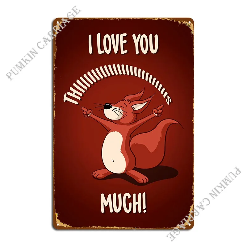 Nice Squirrel Eng Brown Metal Signs Funny Crea Wall Decor Wall Cave Tin Sign Poster