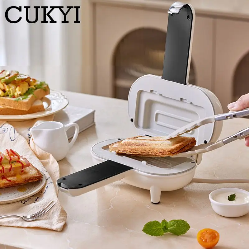 Mini Hot Dog Maker Double Side Instant Heating Taco Burrito Machine Non-stick Sandwich Grill Spill-proof Toast Edge Seal Clip