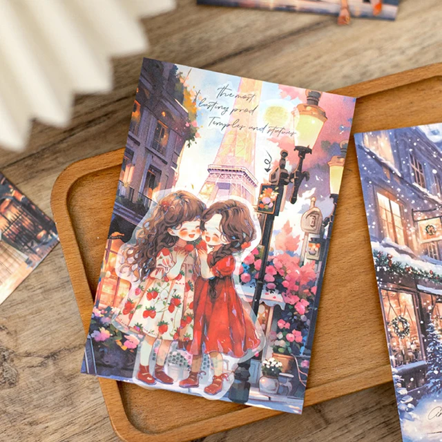 Mr. Paper, Anime Style Castle Beach Material Paper, Scrapbook Notebook Diary Photo Frame Decorative Card Paper, 50 Sheets/book 4