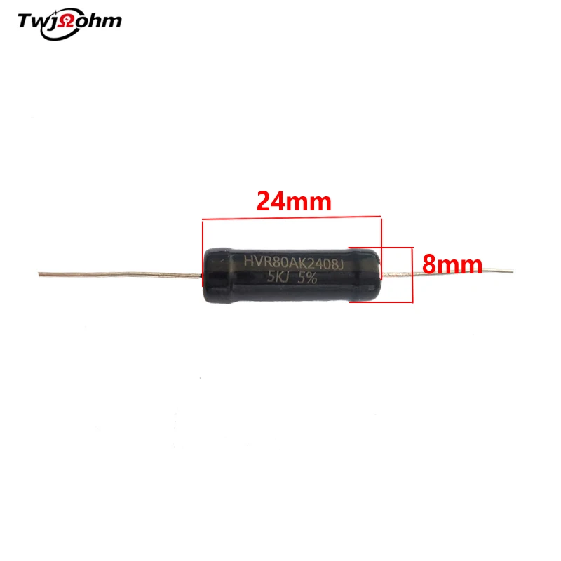 1PCS HVR40A2408 Metal Glass Glazed High Voltage Resistors 5W1G 2GJ 5GJ10G 1.2GMJ 30KGJ100G Ohmic Thick Film Non Inductive Resist